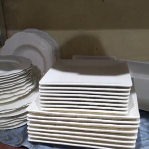 Assiettes plates blanches